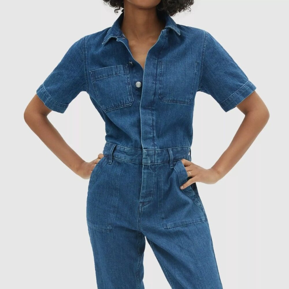 Everlane Organic Cotton Denim Coverall Jumpsuit